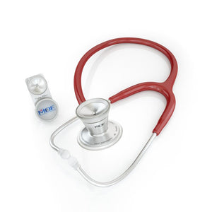MDF Instruments ProCardial adult and pediatric cardiology stethoscope in burgundy with dual-head chestpiece and flexible tubing.