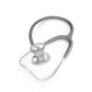 Grey glitter MDF Instruments ProCardial Titanium adult cardiology stethoscope with case, showing its head and flexible tubing.