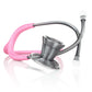 MDF Instruments ProCardial® Titanium adult cardiology stethoscope with light pink glitter tubing and metalika chest piece, with case.