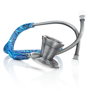 ProCardial® Titanium adult cardiology stethoscope by MDF Instruments with Starry Night and Metalika finishes and carrying case.