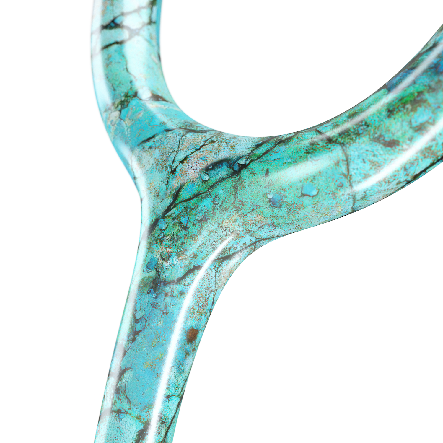 ProCardial® Titanium adult cardiology stethoscope in turquoise and rose gold with a protective case, designed for medical professionals.