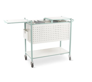 Bristol Maid medium ward medical records trolley with CAM locking lids