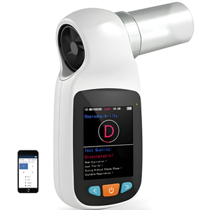 Ningbo Contec SP70B hand-held spirometer with Bluetooth connection for lung health monitoring and respiratory assessment.