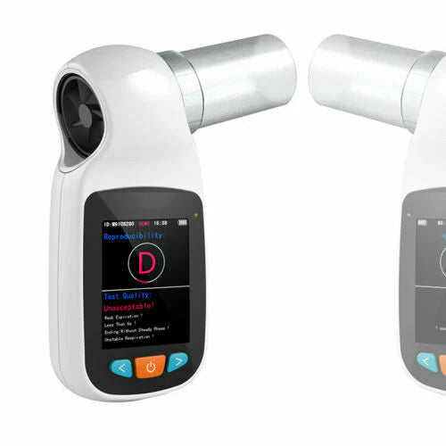 Ningbo Contec SP70B handheld spirometer with Bluetooth, featuring a digital display for lung function testing and monitoring.
