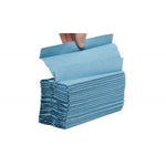 Blue Northwood 1-ply C-Fold Hand Towel, pack of 2880, showing neatly folded towels in a commercial restroom setting.