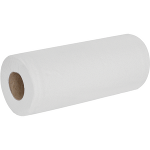 Northwood Essentials white 10-inch 2-ply couch roll, 40m long, 250mm wide, case of 18 rolls, ideal for cleaning and upholstery.