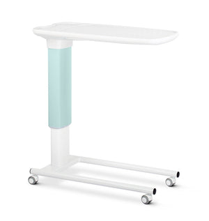 Bristol Maid height adjustable overbed table in Spearmint with polypropylene top