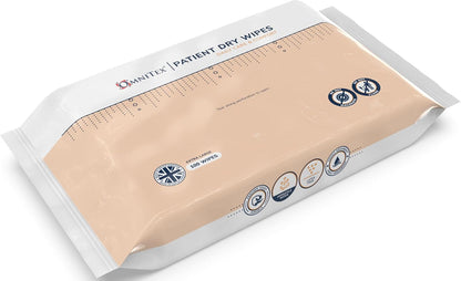 Omnitex extra large patient dry wipes pack of 100, angled view