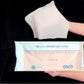 Omnitex extra large dry wipe held above the 100-wipe pack for scale