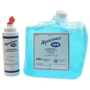 Aquasonic Ultrasound Transmission Gel 5L with dispenser from Parker Laboratories, clear gel in a large container for ultrasound procedures.