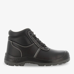 Black EOS metal-free unisex safety boot by PLS Medical with reinforced toe and slip-resistant sole, designed for workplace safety.