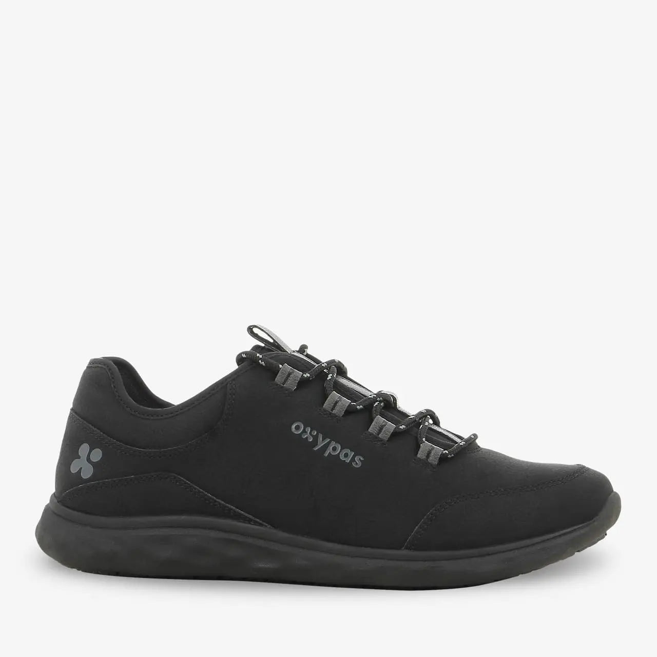 Black Roman Memory Foam Nursing Shoe for Men by PLS Medical, featuring cushioned memory foam and supportive design for comfort.