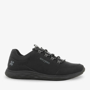 Black Roman Memory Foam Nursing Shoe for Men by PLS Medical, featuring cushioned memory foam and supportive design for comfort.