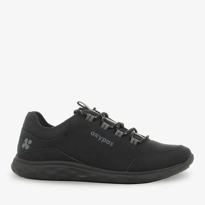 Black Roman Memory Foam Nursing Shoe for Men by PLS Medical, featuring cushioned memory foam and supportive design for comfort.