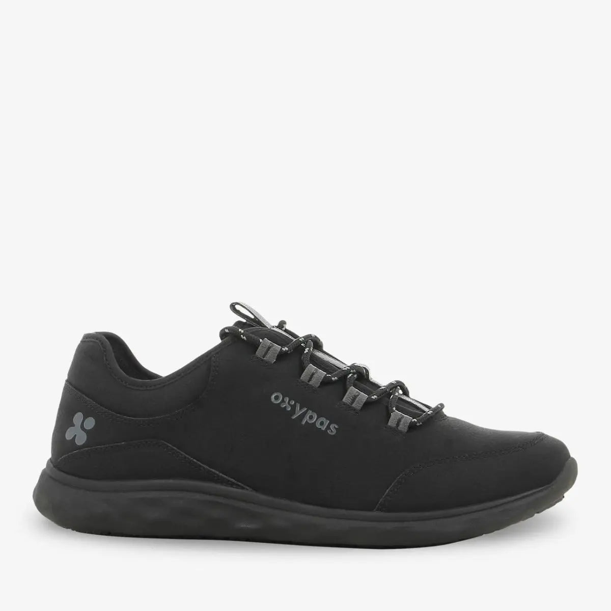 Black Roman Memory Foam Nursing Shoe for Men by PLS Medical, featuring cushioned insole and supportive design.