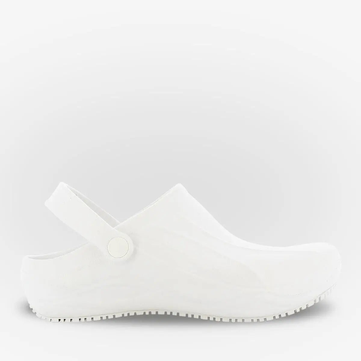 Oxypas Smooth unisex theatre nurse clog by PLS Medical with anti-static and anti-slip sole, designed for healthcare professionals.