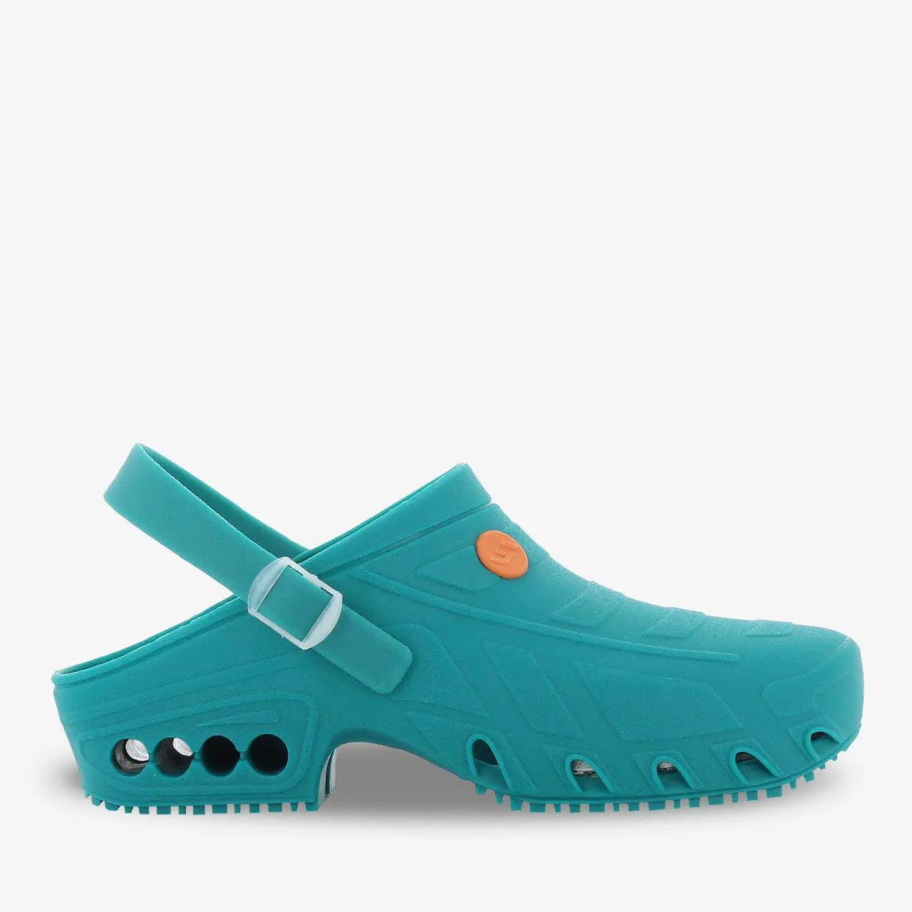 OxyClog autoclavable nursing clog by PLS Medical with slip-resistant sole and closed-toe design for healthcare professionals.