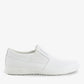 Oxypas Motion Roy slip-on leather nursing shoe for men, designed by PLS Medical, with a comfortable, supportive sole and sleek black finish.