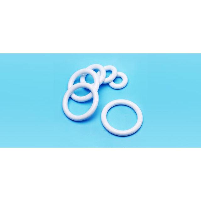 Soft flexible PVC pessary from Portia, 100mm length and 12.5mm diameter, shown in a close-up view.