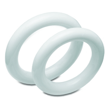 Portia soft flexible PVC pessary, 50mm diameter with 12.5mm thickness, shown in a close-up image highlighting its smooth, flexible surface.