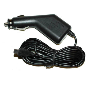 ProAct 12V DC vehicle power adapter to 5V DC mini USB for Creative PC-900B monitor, shown connected for in-vehicle use.