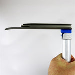 Pack of 10 Metal Max+ Combi Miller 3 laryngoscope blades with adult handles by ProAct, showing the metal blades and handles.