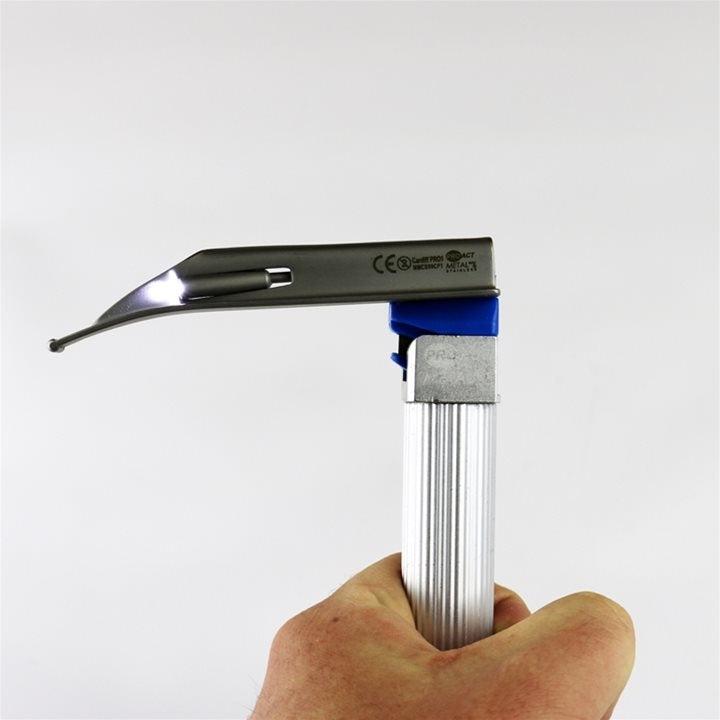 Metal Max+ Combi laryngoscope blade and pediatric handle set by ProAct, shown in a pack of 10 for medical airway management.
