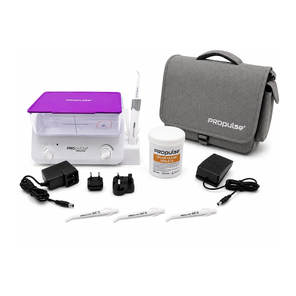 Propulse Ear Irrigator Starter Bundle with carry case, QrX tips and cleaning tablets