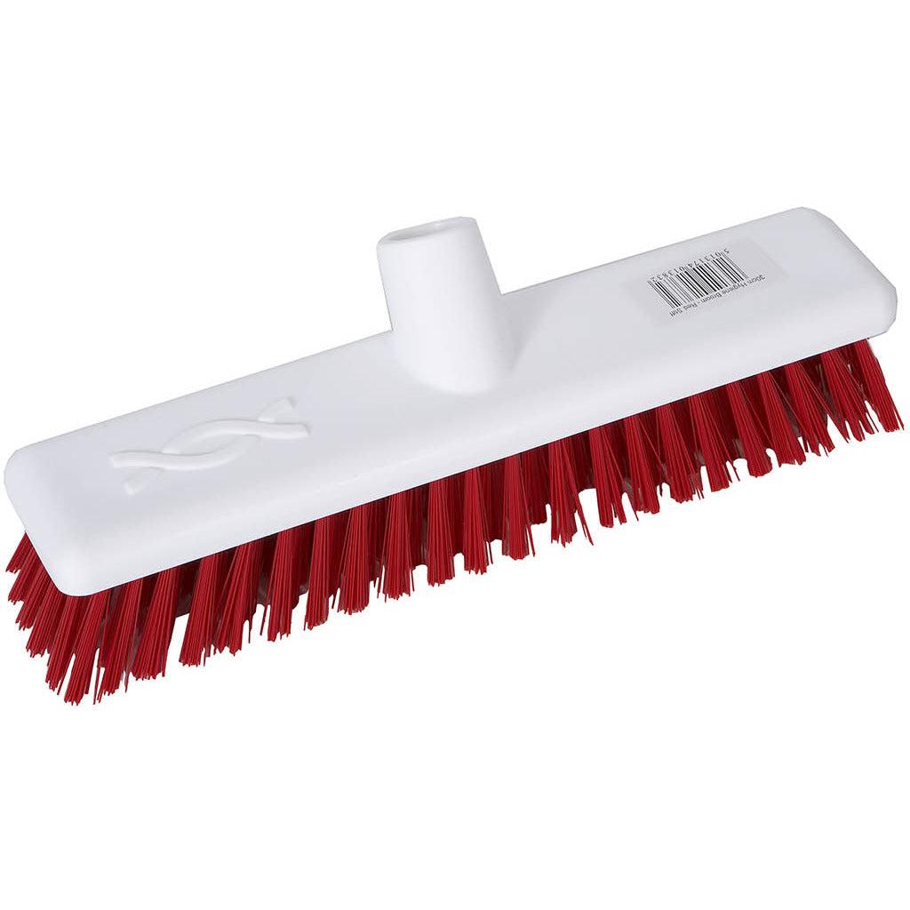 Robert Scott 12-inch washable broom with stiff bristles, designed for tough cleaning tasks and durable floor sweeping.