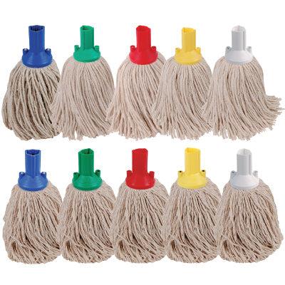 Set of 10 Robert Scott 250g PY Exel Socket Mops with replaceable heads, perfect for cleaning and maintenance tasks.