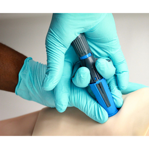 NIO Adult 15g Intraosseous Access Device by Safeguard Medical, showing the sterile medical device with needle and hub.
