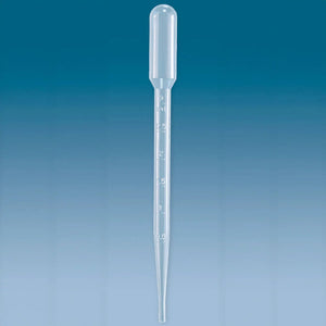 Pack of 500 Sarstedt Ltd 3.5ml transfer pipettes, clear plastic lab tools for precise liquid transfer in laboratory settings.