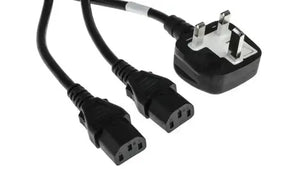 Schuco 3M IEC mains cable with 13A UK plug, long power cord for electronic devices and appliances