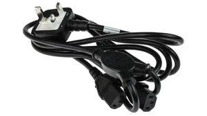 Schuco 3M IEC mains cable with 13A UK plug, flexible black power cord for electronic devices and appliances.