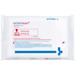 Set of 8 Schuelke Octenisan Wash Mitts with soft fabric for gentle skin cleaning and hygiene.