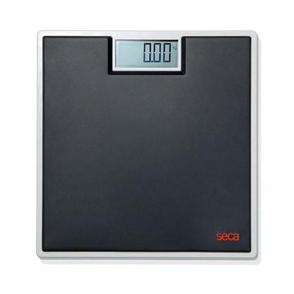Black Seca 803 Clara digital personal scale with sleek design, displaying weight measurement on a clear digital screen.