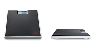 Black Seca 803 Clara digital personal scale with sleek design, non-medical use, featuring a clear display and modern look.