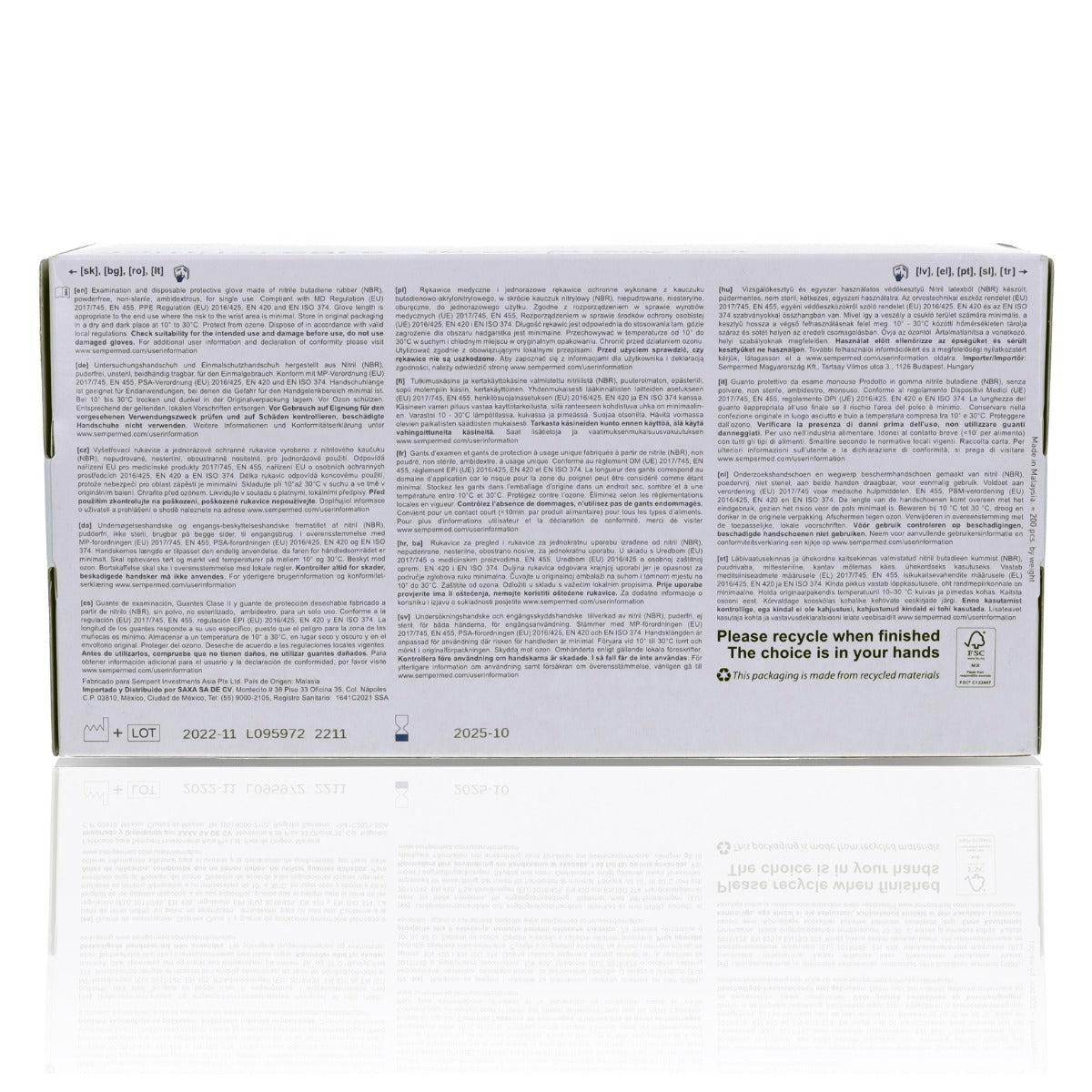 Nitrile Gloves Sempercare Green- Large x 200