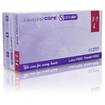 Large SemperMed Skin2 nitrile gloves, pack of 200, showing the textured surface and flexible fit for medical or laboratory use.