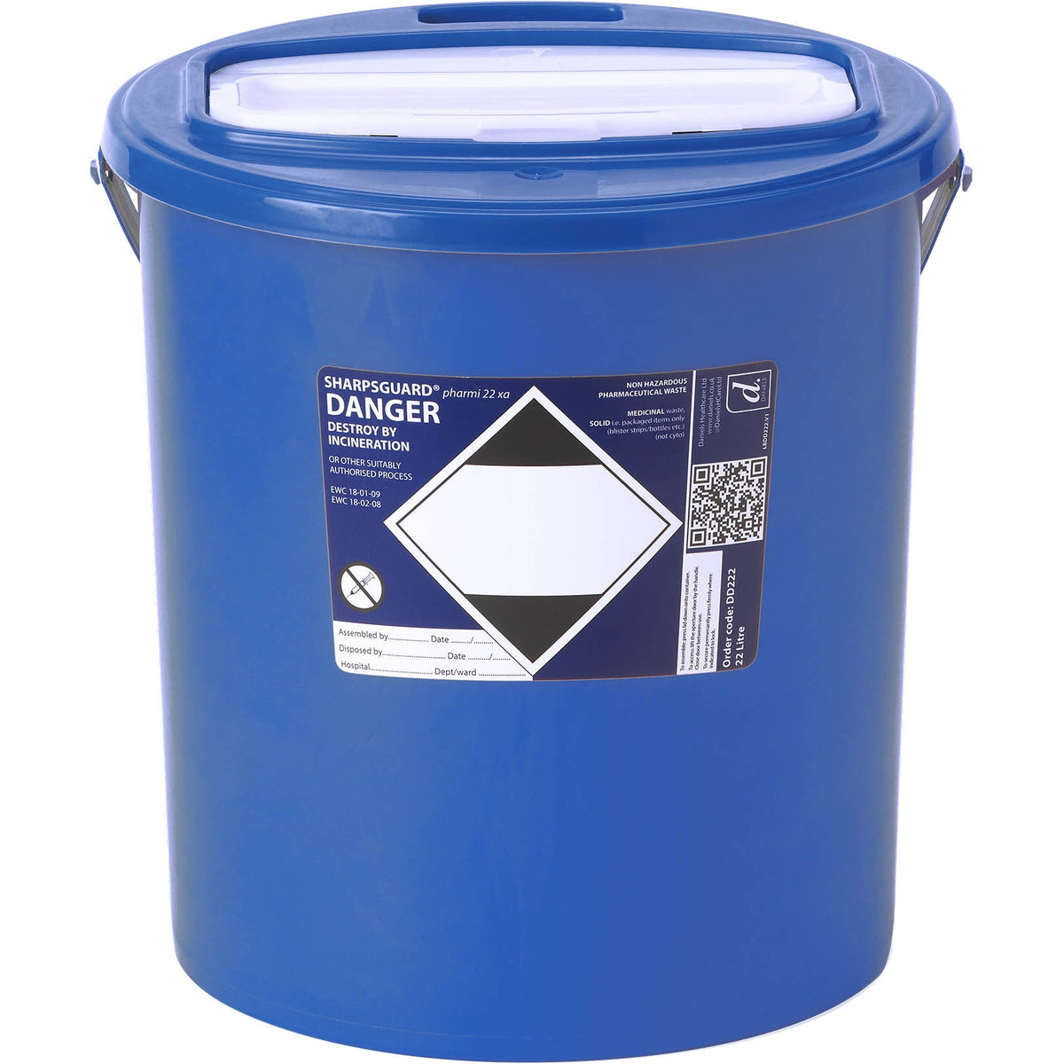 Sharpsguard Pharmi 24L XA Blue Pharmaceutical Waste Container – Hinged Door