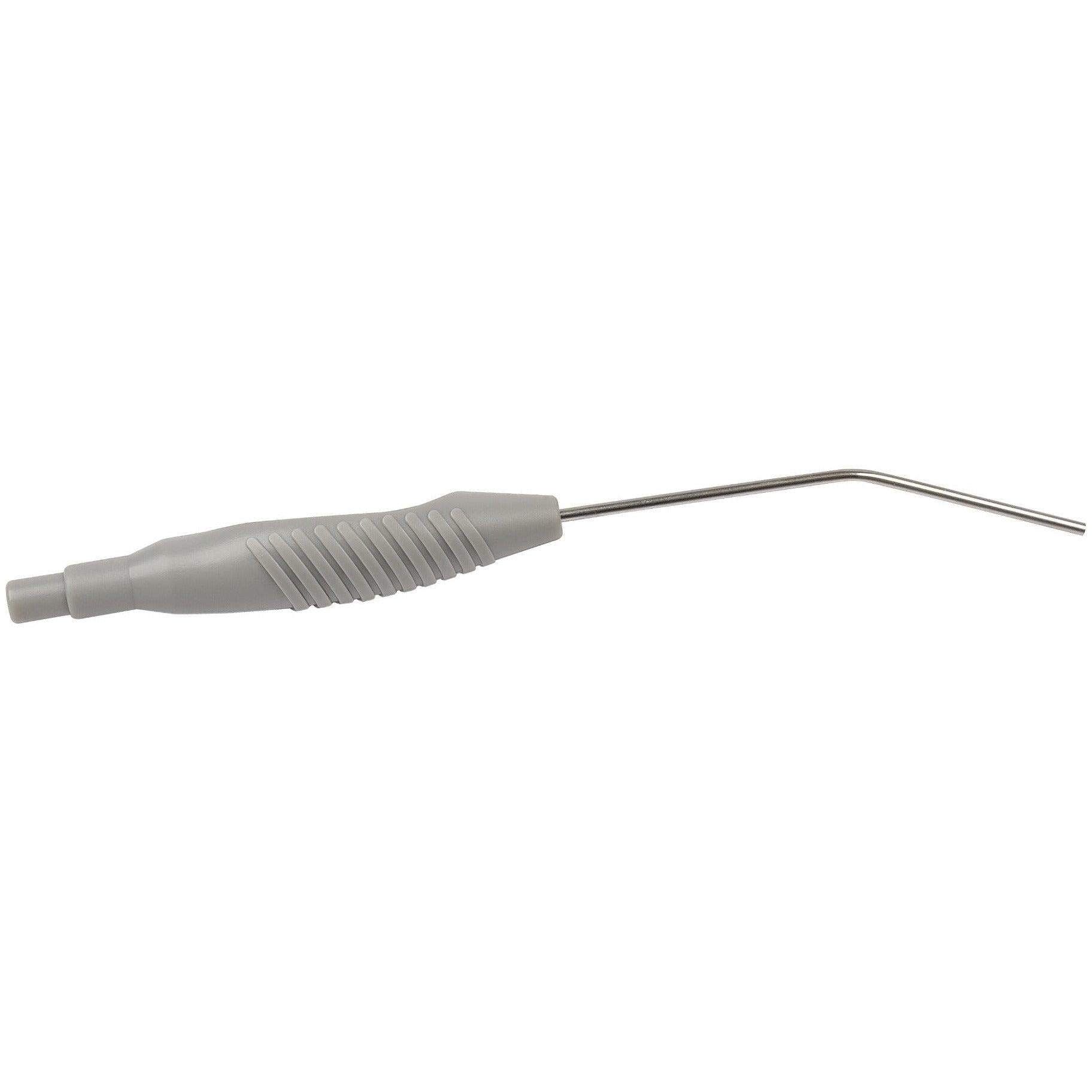 Pack of 50 Sheffmed 30DEG Zoellner suction tubes with holes, medical-grade tubing for suction procedures, arranged in a group.