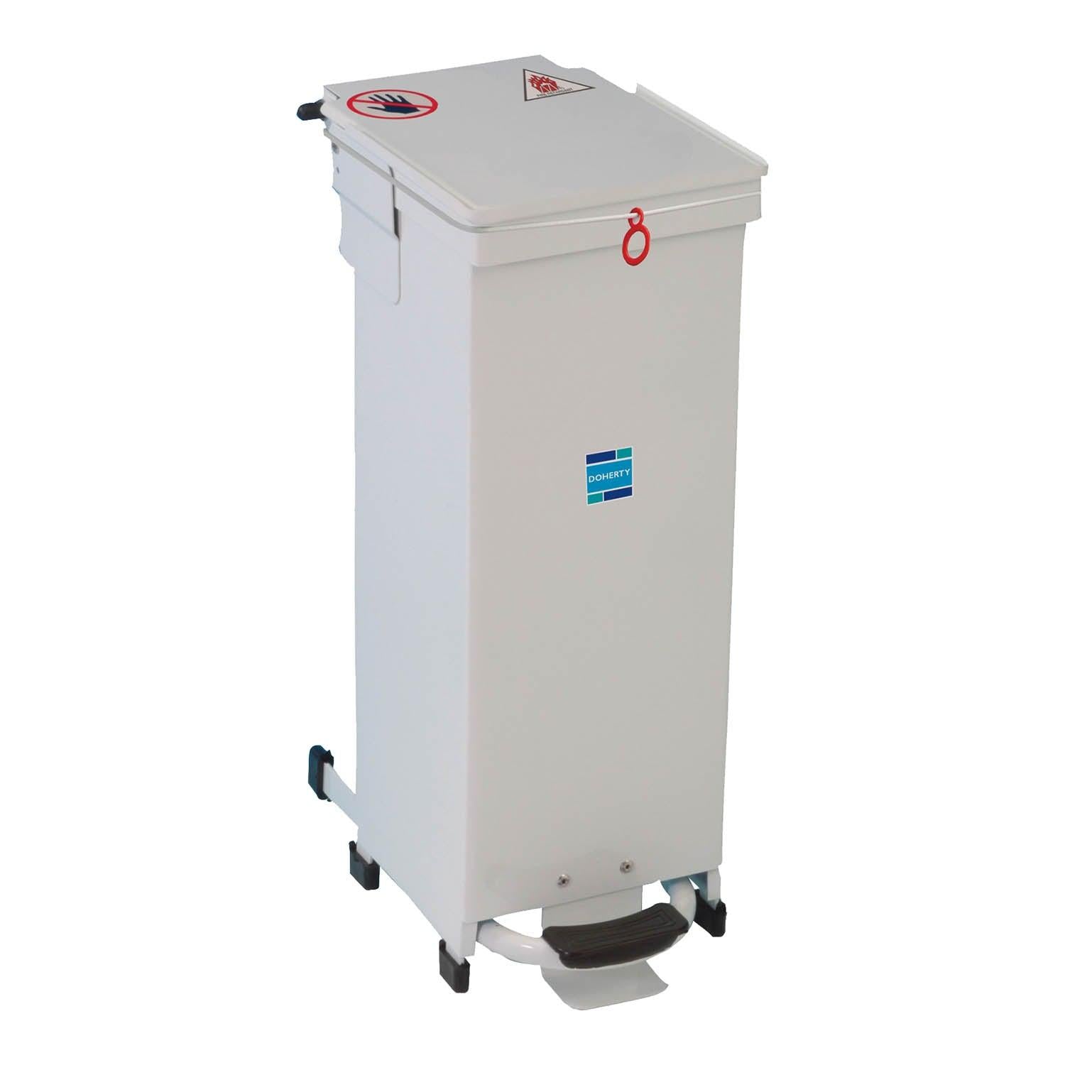 White-lid 20-litre Kendal waste bin with solid body, made by Sidhil, suitable for waste disposal.
