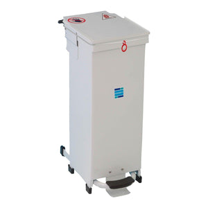 White-lid 20-litre Kendal waste bin with solid body, made by Sidhil, suitable for waste disposal.