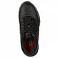 Sketchers Ladies Nampa Wyola trainers in black with white soles, featuring breathable mesh upper and cushioned insoles.