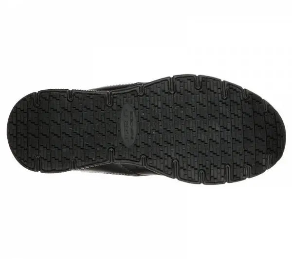 Sketchers ladies Nampa Wyola trainers in gray with white soles, featuring breathable mesh and supportive cushioned insoles.