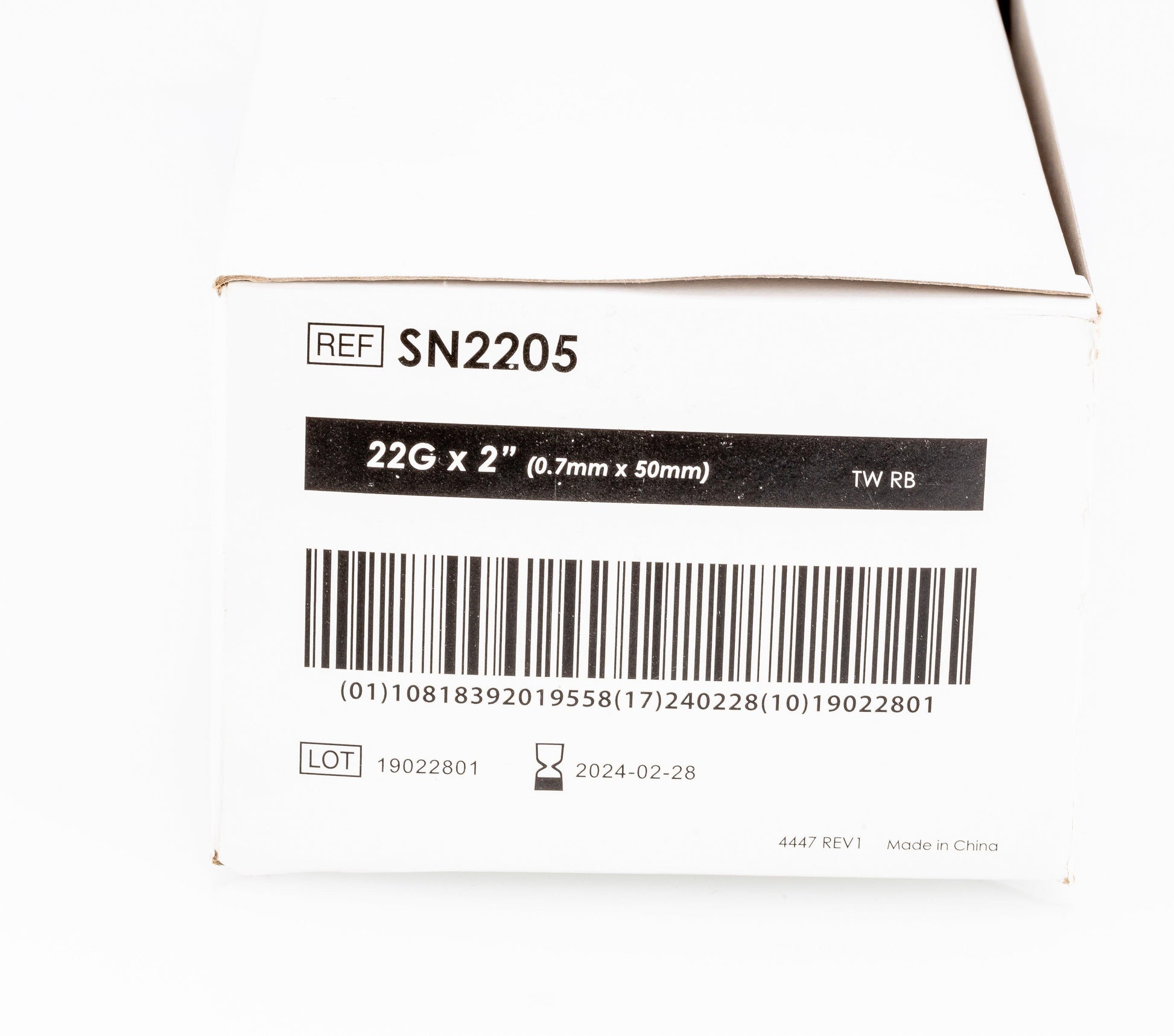 Hypodermic sol-Care Safety Needle 22G x 50mm - Box of 100