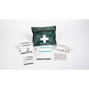Steroplast 1-person first aid kit bag with essential medical supplies for emergency injury treatment.