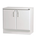 White 100cm high gloss base cabinet by Sunflower with sleek modern design and smooth finish.