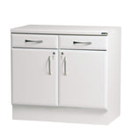 White 100cm Drawerline Cabinet by Sunflower with high gloss finish, featuring sleek modern storage design.