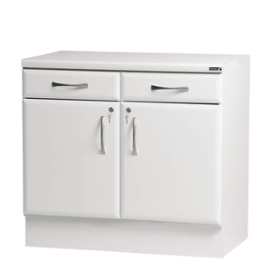 White 100cm Drawerline Cabinet by Sunflower with high gloss finish, featuring sleek modern storage design.